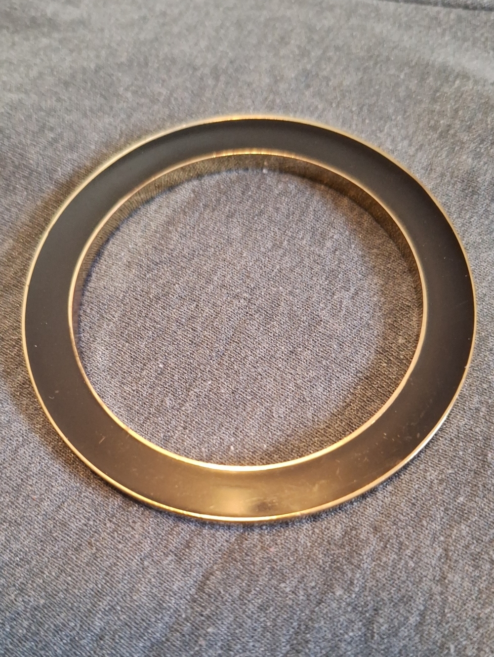 Vintage Black / Cream Enamel Gold Bangle Bracelet